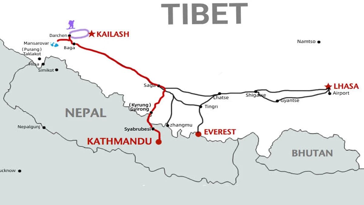 Kailash Tour Map